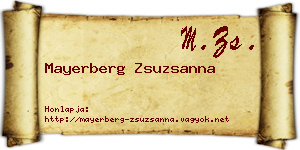 Mayerberg Zsuzsanna névjegykártya